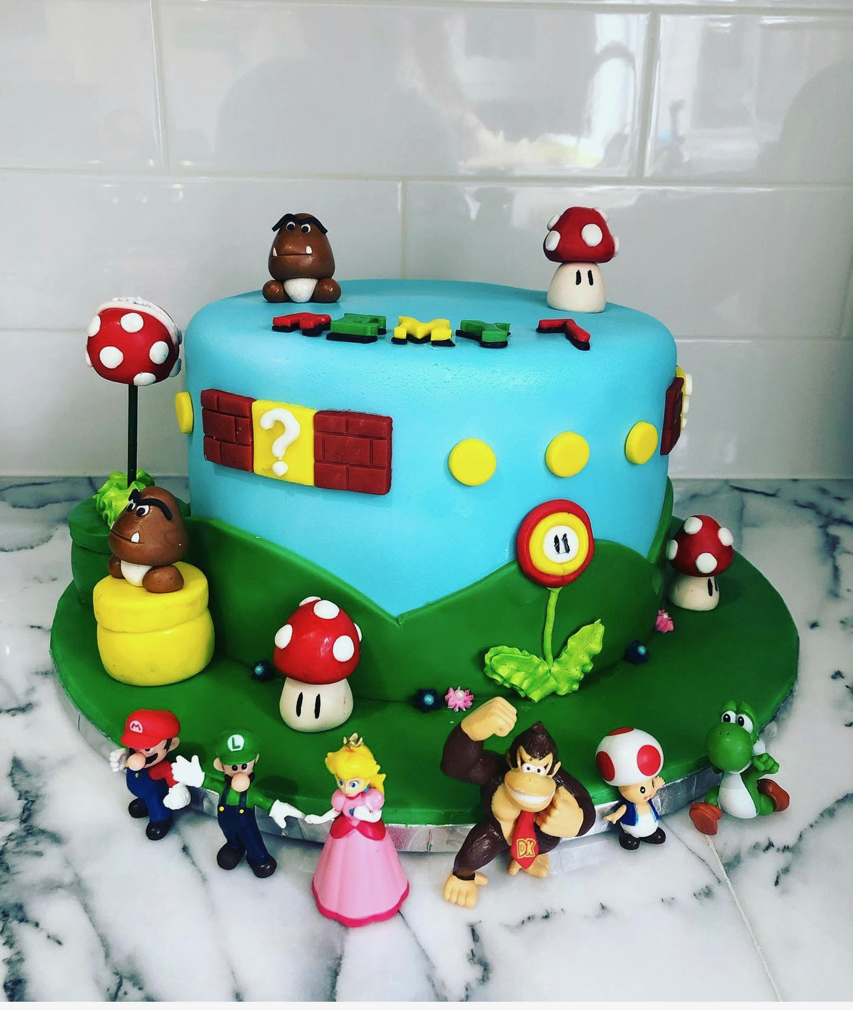 Mario themed cake